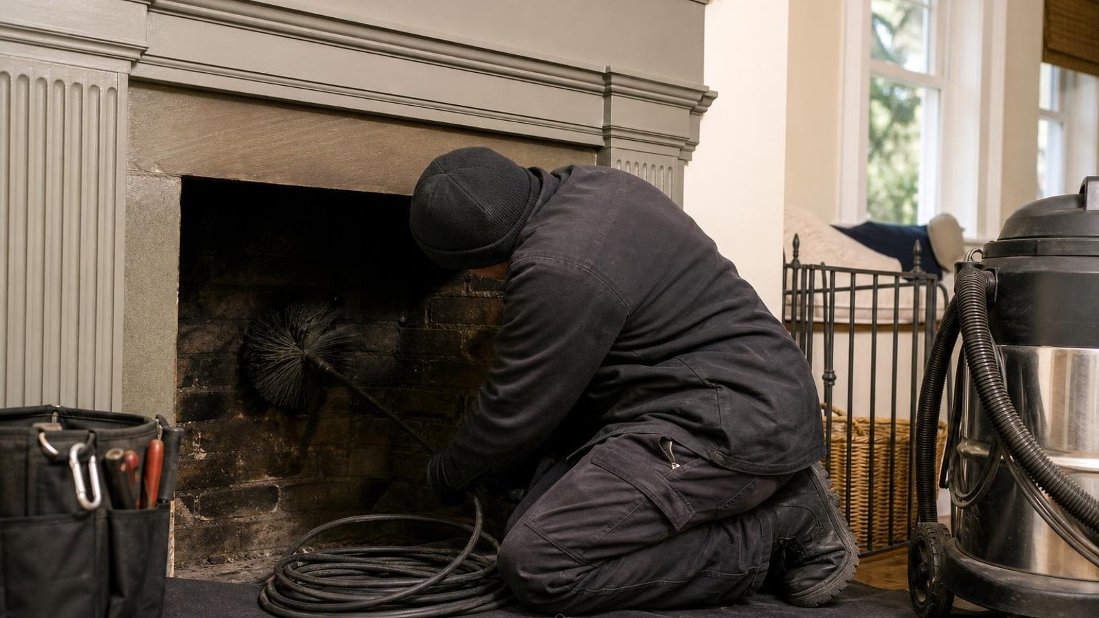 Practical chimney sweep & inspection in Glastonbury